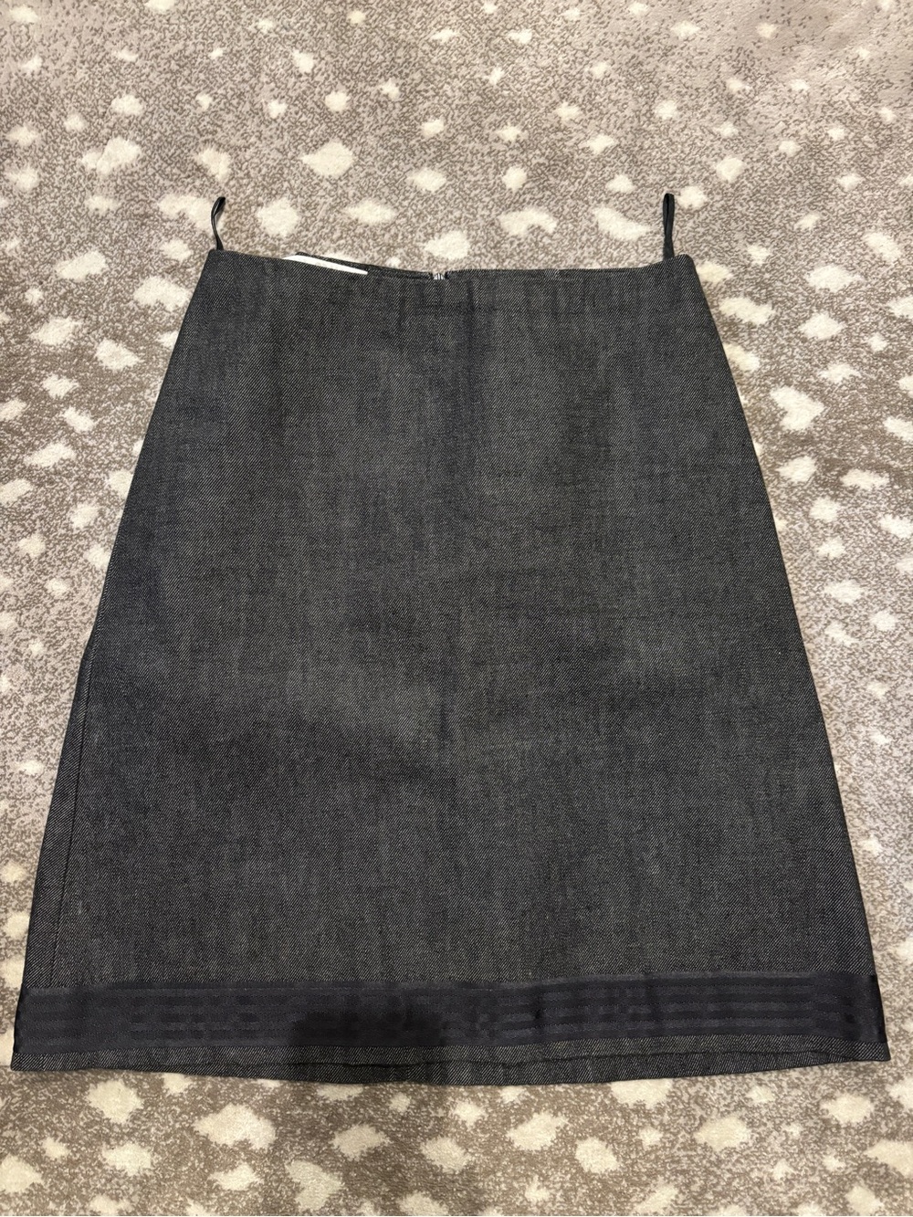 Miu Miu Dark Gray Wool-Blend Straight Skirt
